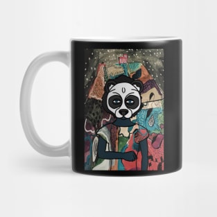 Hashmasks 216 - Enigmatic Female Character in a Blue-themed Night Mug